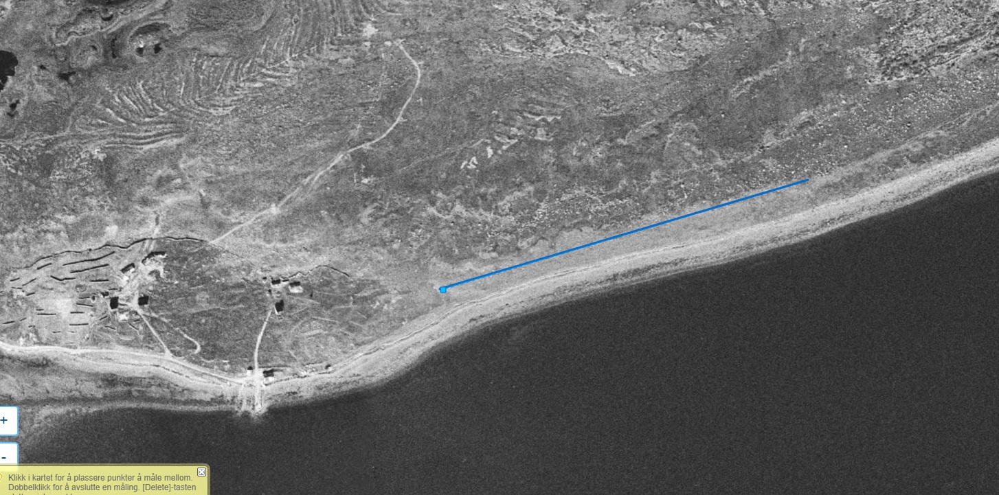 Luftbilde av 1970, lengde ca 500 meter