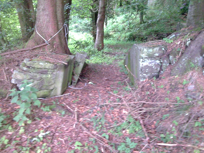 To murer som danner vei inn til <br />grunnmur og bunkers