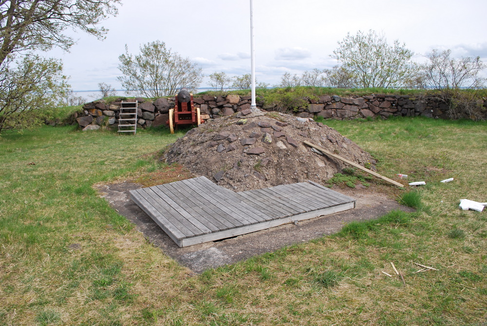 En tysk bunker fra 1942, anlagrt i midten av fortet