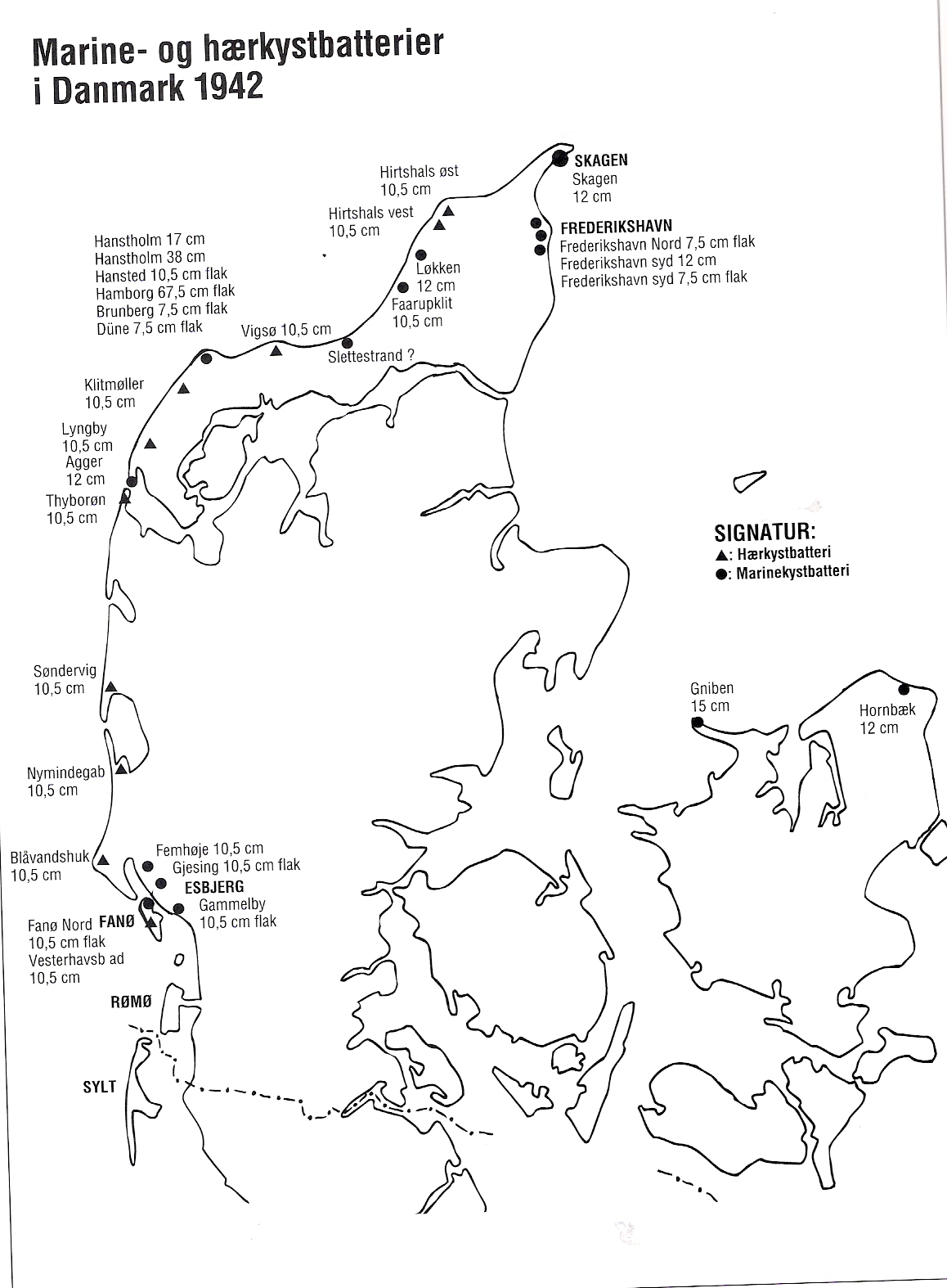 Kart fra &amp;quot;Atlantvolden fra Nymindegap til Skallingen&amp;quot; av Vibeke B.Eben.