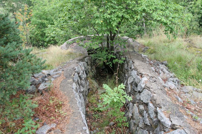 Løpegrav sett i retning vest/nedover (mot stillingen).
