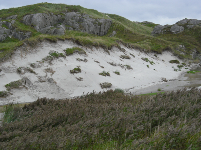 "sandvollen" mellom stranden og parkeringsplass.