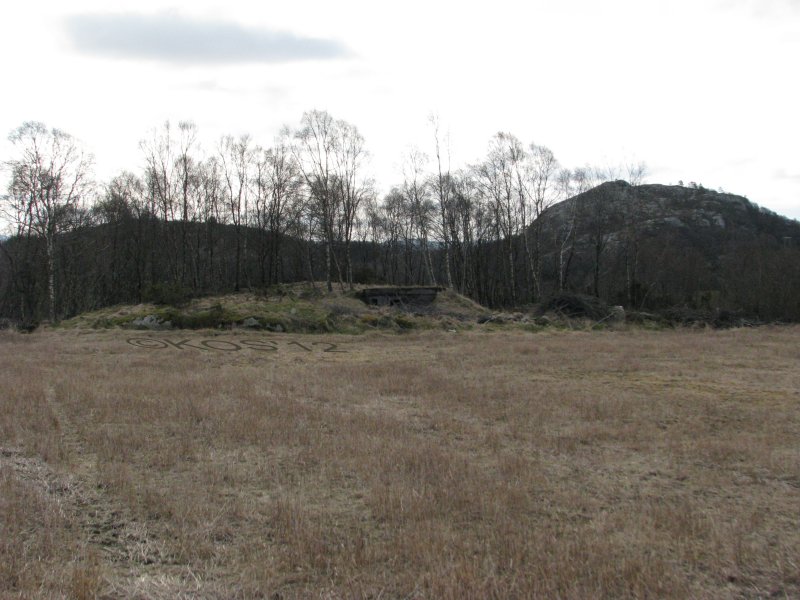 Oppholdsbunker midt i bildet.<br />(Burde egentlig vært synlig på flyfoto, et eller annet år...)