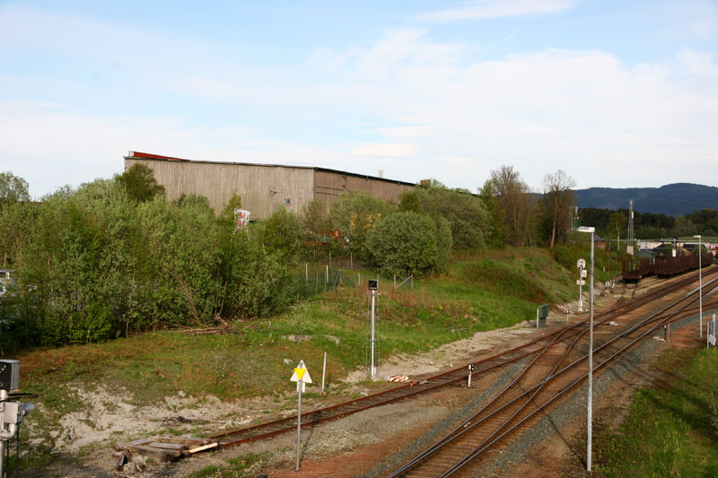 Hangaren på Lade var tilknyttet jernbanen