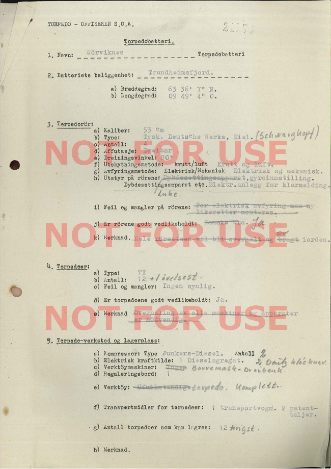 Rapport fra 1945, side 1