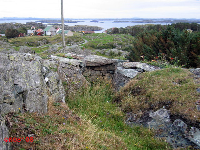 Nærforsvar vest for OP med skytestillinger mot Sør, Vest og Nord. Her vist mot Sør.