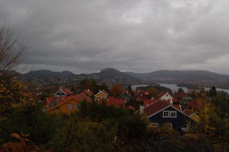Regntung utsikt mot nord...