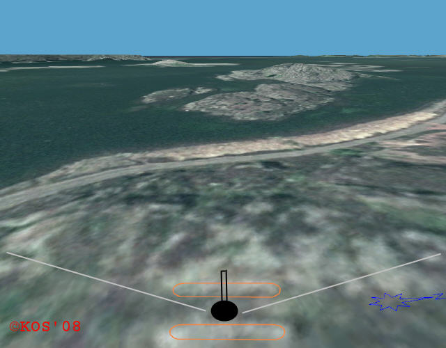 Steinveggene sees godt i Norge i 3D. 25-30m øst, bak høyden, er steingrunnmur.